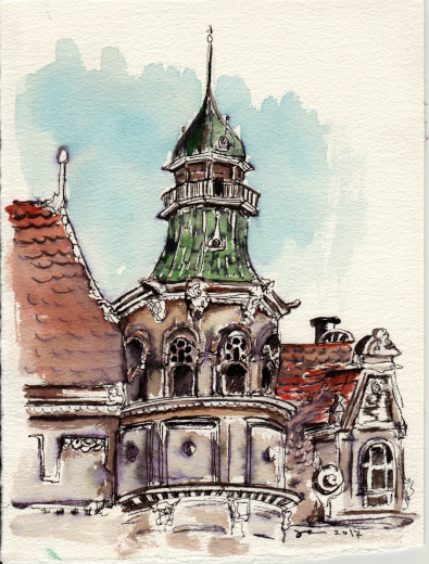 Tower 1 - Watercolor on paper