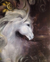 White Horse - Oil on MDF Board